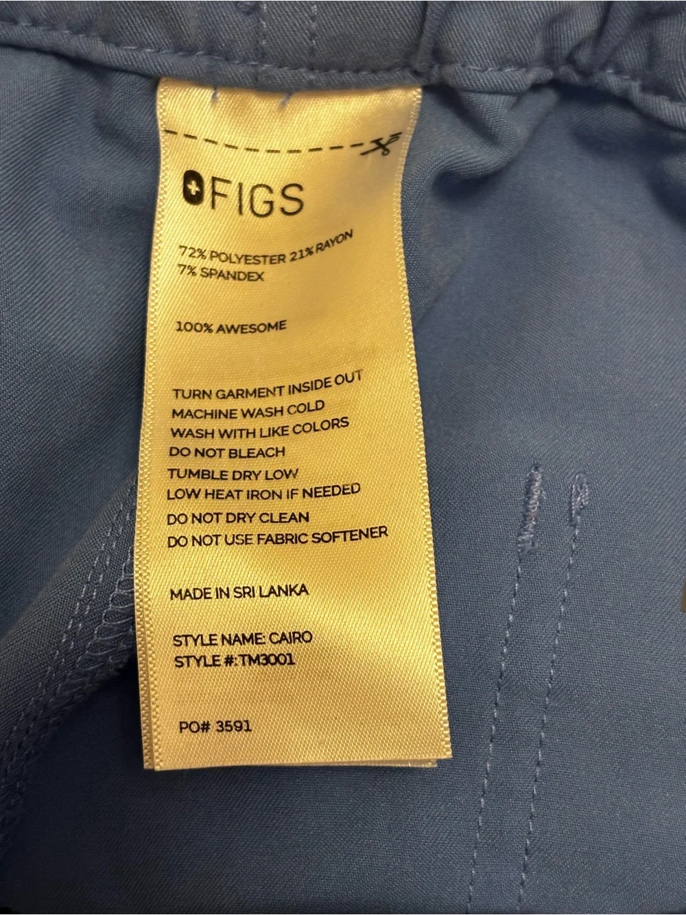 Figs Mens Blue Cargo Scrubs XL